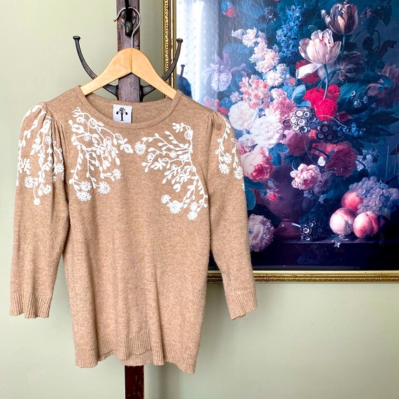 Rain + Rose Embroidered Sweater - Picture 1 of 5